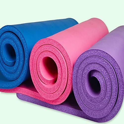 Esterilla Yoga Alfombrilla de Yoga fitness10MM Grueso 183*61cm Esterilla de Fitness Ecológica Colchoneta de Yoga Fitness Gimnasio Cámping Antideslizant con bolsillo cómoda (Rosa, Grues10MM)