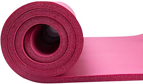 Esterilla Yoga Alfombrilla de Yoga fitness10MM Grueso 183*61cm Esterilla de Fitness Ecológica Colchoneta de Yoga Fitness Gimnasio Cámping Antideslizant con bolsillo cómoda (Rosa, Grues10MM)