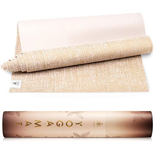 Esterilla Yoga Antideslizante - Colchoneta Gimnasia Gruesa y Plegable con Correa Yoga Mat para Deporte en Casa, Fitness, Gimnasia y Pilates - Alfombra de Goma y Mat de Yute Ecológico