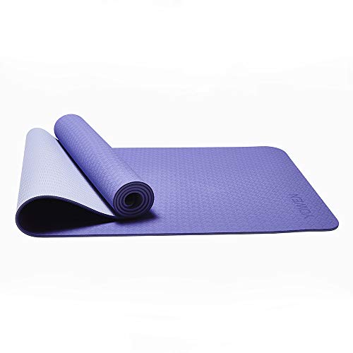 Esterilla Yoga, Colchoneta de Yoga, Tapete de Yoga, Estera de Yoga Ecológica Deportes y Ejercicios Esterilla de Pilates Colchonetas de Entrenamiento, 6mm TPE Yoga Mat con Cinta y Bolsa de Yoga