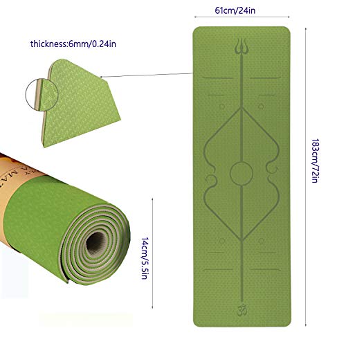 Esterilla Yoga Esterilla Pilates Antideslizante, 6mm Alfombrilla de Yoga con Línea Corporal, Ecológicos TPE Esterilla Deporte con Correa y Bolsa de Malla, Yoga Mat para Pilates Yoga Fitness 183x61cm Esterilla Yoga Esterilla Pilates Antideslizante, 6mm Alfombrilla de Yoga con Línea Corporal, Ecológicos TPE Esterilla Deporte con Correa y Bolsa de Malla, Yoga Mat para Pilates Yoga Fitness 183x61cm