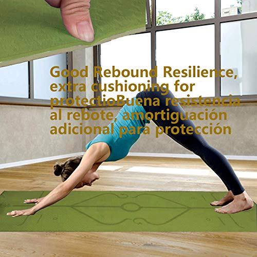 Esterilla Yoga Esterilla Pilates Antideslizante, 6mm Alfombrilla de Yoga con Línea Corporal, Ecológicos TPE Esterilla Deporte con Correa y Bolsa de Malla, Yoga Mat para Pilates Yoga Fitness 183x61cm Esterilla Yoga Esterilla Pilates Antideslizante, 6mm Alfombrilla de Yoga con Línea Corporal, Ecológicos TPE Esterilla Deporte con Correa y Bolsa de Malla, Yoga Mat para Pilates Yoga Fitness 183x61cm