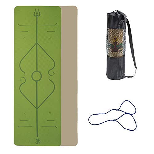 Esterilla Yoga Esterilla Pilates Antideslizante, 6mm Alfombrilla de Yoga con Línea Corporal, Ecológicos TPE Esterilla Deporte con Correa y Bolsa de Malla, Yoga Mat para Pilates Yoga Fitness 183x61cm Esterilla Yoga Esterilla Pilates Antideslizante, 6mm Alfombrilla de Yoga con Línea Corporal, Ecológicos TPE Esterilla Deporte con Correa y Bolsa de Malla, Yoga Mat para Pilates Yoga Fitness 183x61cm