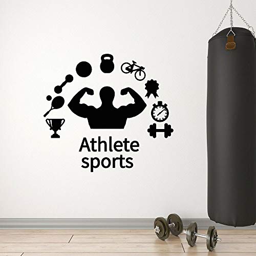 Estilo de vida saludable vinilo pared calcomanía Fitness atleta entrenamiento músculo mancuernas bicicleta arte puerta ventana pegatina sala de estar decoración del hogar Estilo de vida saludable vinilo pared calcomanía Fitness atleta entrenamiento músculo mancuernas bicicleta arte puerta ventana pegatina sala de estar decoración del hogar