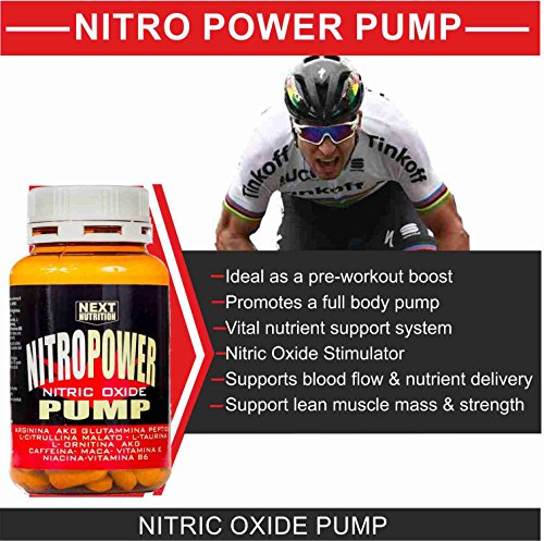 Estimulando óxido Nítrico PRE WORKOUT Nitro Power Pump 120 Comprimidos GH Aumentar la Masa Muscular Recuperación Muscular Arginina AKG Péptido Glutamina Citrulina Taurina Ornitina Vitaminas Cafeína