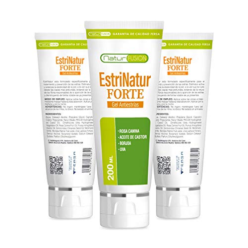 ESTRINATUR FORTE | Gel Antiestrías Nº1 | Previene y Elimina eficazmente las Estrías | Tratamiento ideal para Mujeres Embarazadas, Adolescentes y Deportistas | Fórmula 0% Parabenos – 200 ML