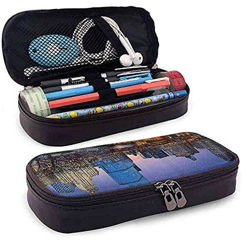 Estuche para lápices Estuche para lápices de cuero Bolso elegante para bolígrafos Bolsillo de malla horizontal de gran capacidad 4cmx9.2cmx20cm Estuche para lápices Estuche para lápices de cuero Bolso elegante para bolígrafos Bolsillo de malla horizontal de gran capacidad 4cmx9.2cmx20cm