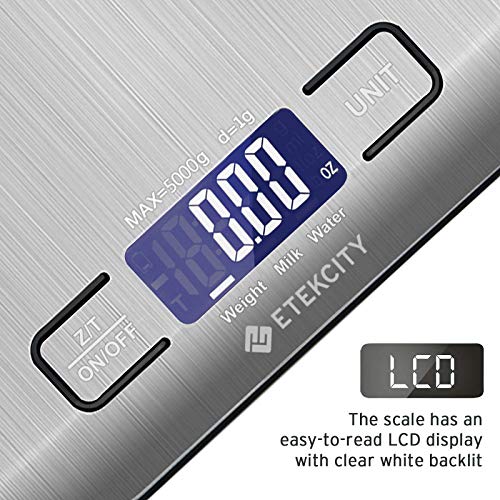Etekcity Báscula de Cocina Digital de Acero Inoxidable, Balanza Cocina de Alta Precisión 5 kg/ 11 lbs, Peso Cocina con Pantalla LCD, Multifuncional, 2 Baterías Incluidas, EK6020 Etekcity Báscula de Cocina Digital de Acero Inoxidable, Balanza Cocina de Alta Precisión 5 kg/ 11 lbs, Peso Cocina con Pantalla LCD, Multifuncional, 2 Baterías Incluidas, EK6020