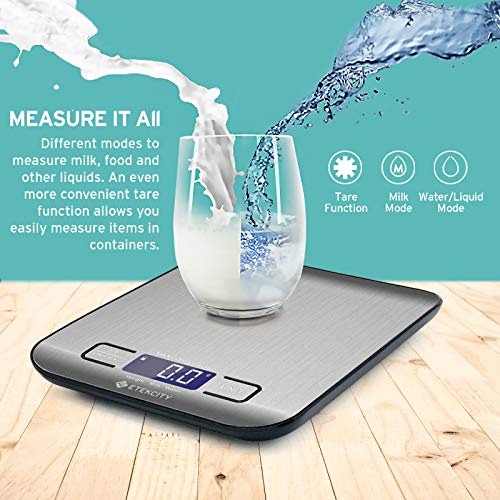 Etekcity Báscula de Cocina Digital de Acero Inoxidable, Balanza Cocina de Alta Precisión 5 kg/ 11 lbs, Peso Cocina con Pantalla LCD, Multifuncional, 2 Baterías Incluidas, EK6020 Etekcity Báscula de Cocina Digital de Acero Inoxidable, Balanza Cocina de Alta Precisión 5 kg/ 11 lbs, Peso Cocina con Pantalla LCD, Multifuncional, 2 Baterías Incluidas, EK6020