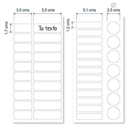 ETIKIDS 40 Etiquetas adhesivas laminadas personalizables multiusos (basic) para la guardería y el colegio.