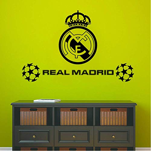 Etiqueta de la Pared 89cm * 57cm Balón de fútbol Club de fútbol Real Madrid Logo Sticker Vinilo Tatuajes de pared para paredes Decoración de la habitación Niños Dormitorio póster mural