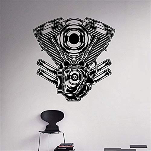 Etiqueta de la pared Envío gratis Motor Motor Auto Garage Decoración Vinilo Interior de la casa Decoración extraíble Arte Calcomanías personalizadas [Tamaño: 58x60 cm]