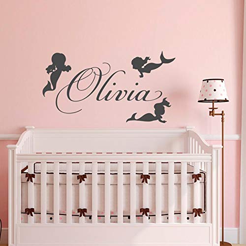 Etiqueta engomada de la pared del vinilo de la Sirenita Escaparate del bebé Navidad Decoración navideña Etiqueta engomada de la pared del vinilo de la Sirenita Escaparate del bebé Navidad Decoración navideña