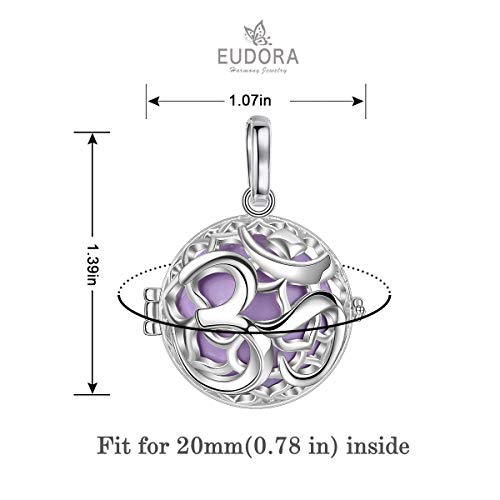 EUDORA Harmony Ball Yoga OM Símbolo Colgante Llamador de Angeles Embarazada Collares de Mujer Colgantes Mujer Bisutería Mujer Regalos Originales para Mujer