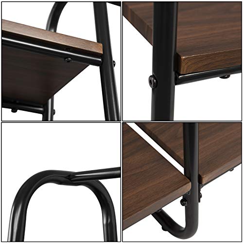 EUGAD Perchero Estanteía Colgante Perchero de Pie Perchero de Soporte Zapato Rack de Ropa Estantes de Almacenamiento Madera y Metal con 4 Estantes 102x40x150cm Negro+Marrón Oscuro 0134XJYJ