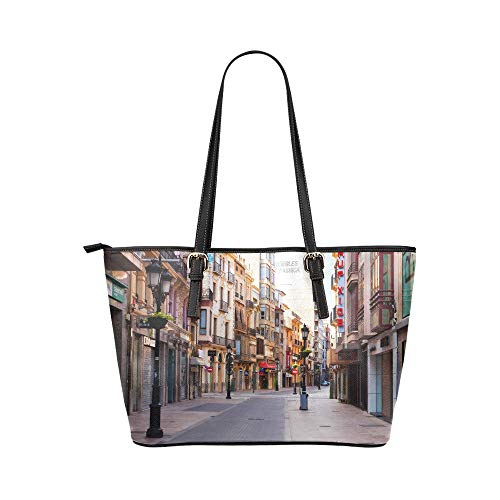 European Street Town Paisaje cuero grande con asa superior portátil Bolsas mano Bolsos causales Bolsos con cremallera Hombro Compras Monedero Organizador equipaje para damas niñas para mujer European Street Town Paisaje cuero grande con asa superior portátil Bolsas mano Bolsos causales Bolsos con cremallera Hombro Compras Monedero Organizador equipaje para damas niñas para mujer