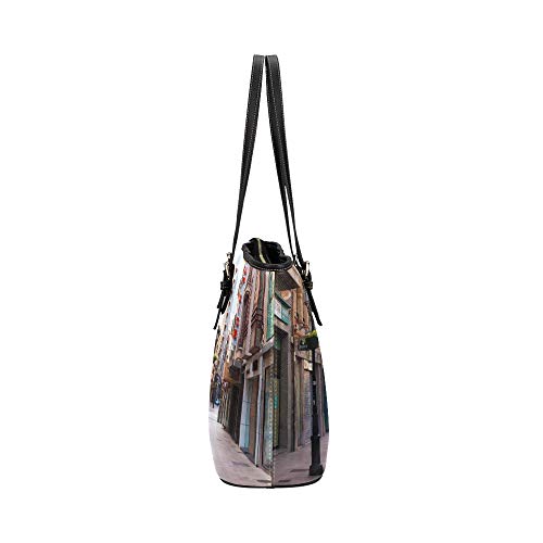 European Street Town Paisaje cuero grande con asa superior portátil Bolsas mano Bolsos causales Bolsos con cremallera Hombro Compras Monedero Organizador equipaje para damas niñas para mujer European Street Town Paisaje cuero grande con asa superior portátil Bolsas mano Bolsos causales Bolsos con cremallera Hombro Compras Monedero Organizador equipaje para damas niñas para mujer
