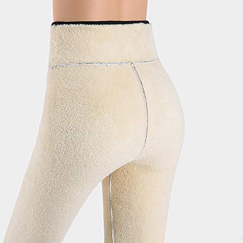 EVANA Leggings para Mujer, Cálido Invierno Terciopelo Elástico Leggings, Térmico Grueso Forro Terciopelo Forrado Pantalones para Niña Mujer, Negro y Gris