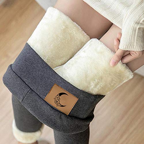 EVANA Leggings para Mujer, Cálido Invierno Terciopelo Elástico Leggings, Térmico Grueso Forro Terciopelo Forrado Pantalones para Niña Mujer, Negro y Gris EVANA Leggings para Mujer, Cálido Invierno Terciopelo Elástico Leggings, Térmico Grueso Forro Terciopelo Forrado Pantalones para Niña Mujer, Negro y Gris