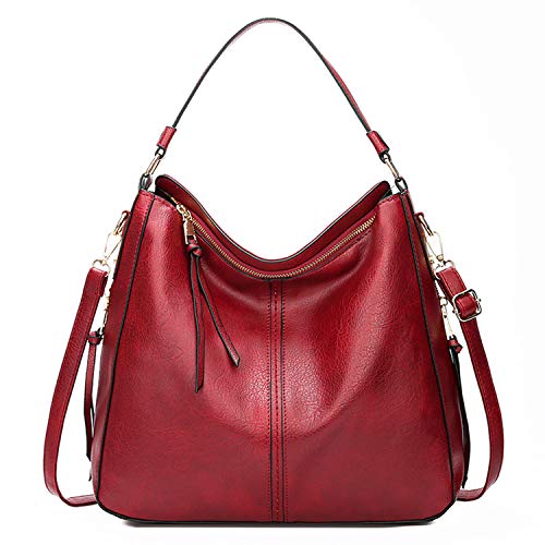 EVEOUT Bolso de cuero vegano suave para mujer,Bolsos de Mano Retro, Bolso de Hombro con Asa Superior para el Trabajo Casual, Bolso Clásico de Hobo con Borla Bolsas de Viaje para Mujer