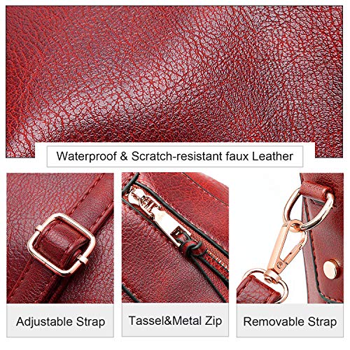 EVEOUT Bolso de cuero vegano suave para mujer,Bolsos de Mano Retro, Bolso de Hombro con Asa Superior para el Trabajo Casual, Bolso Clásico de Hobo con Borla Bolsas de Viaje para Mujer EVEOUT Bolso de cuero vegano suave para mujer,Bolsos de Mano Retro, Bolso de Hombro con Asa Superior para el Trabajo Casual, Bolso Clásico de Hobo con Borla Bolsas de Viaje para Mujer