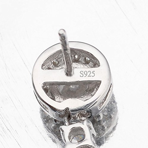 EVER FAITH® - 925 Plata Esterlina Bling CZ Atravezado Lágrimas Novia Compromiso Pendientes N06427-1 EVER FAITH® - 925 Plata Esterlina Bling CZ Atravezado Lágrimas Novia Compromiso Pendientes N06427-1