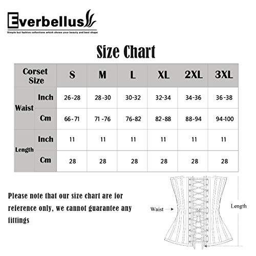 Everbellus - Corsé de rehabilitación para la cintura, transpirable, de látex, para mujer - negro -