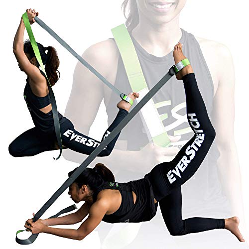 EverStretch Correa Yoga para Stretching 243 cm. Cinturón de Anillos en D Ajustable para Yoga, Pilates y Fisioterapia. El cinturón de Yoga más Lujoso Entre Las Bandas para Stretching