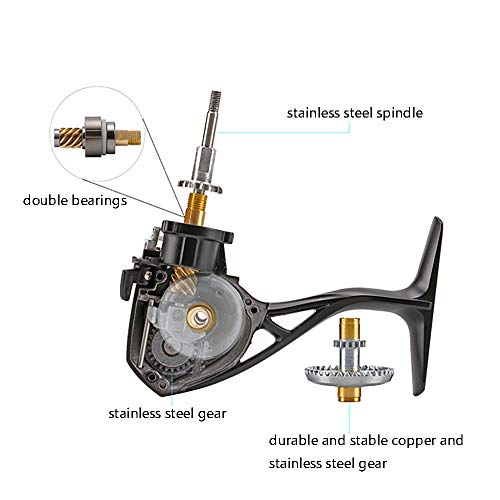 Evita el enredo Carrete de Giro de Alta Resistencia Marco de plástico Rodamientos Smooth Potente Spinning Duradero Carrete de Pesca 5.2: 1 Relación de Engranajes Carretes Durable