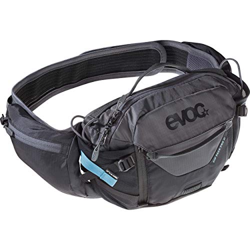 EVOC Sports GmbH Hip Pack Pro 3l + 1, 5l Bladder Riñonera, Unisex Adulto, Negro y Gris Carbono, Talla única