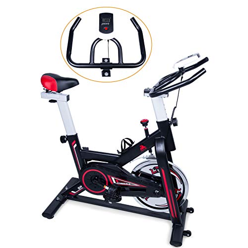 EVOLAND Bicicleta estática para interiores, Bicicleta estática magnética, Pantalla LCD, Bicicleta giratoria con resistencia ilimitada, Soporte para hervidor, Asiento ajustable - Negro EVOLAND Bicicleta estática para interiores, Bicicleta estática magnética, Pantalla LCD, Bicicleta giratoria con resistencia ilimitada, Soporte para hervidor, Asiento ajustable - Negro