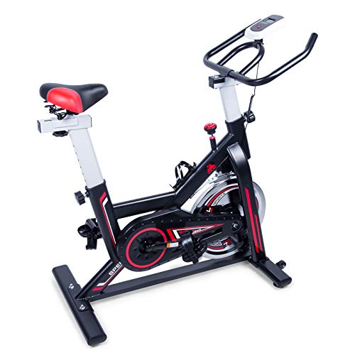 EVOLAND Bicicleta estática para interiores, Bicicleta estática magnética, Pantalla LCD, Bicicleta giratoria con resistencia ilimitada, Soporte para hervidor, Asiento ajustable - Negro EVOLAND Bicicleta estática para interiores, Bicicleta estática magnética, Pantalla LCD, Bicicleta giratoria con resistencia ilimitada, Soporte para hervidor, Asiento ajustable - Negro