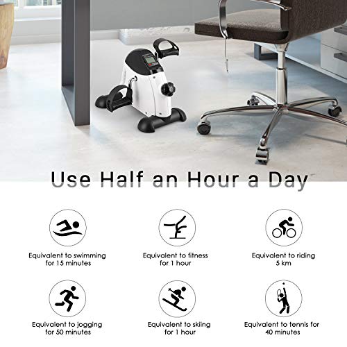 EVOLAND Pedales Estaticos, Mini Bicicleta Estática Plegable, Pedaleador Plegable LCD Pantalla, Máquinas de Brazos y Piernas Entrenamiento Resistencia Ajustable para Hacer Ejercicio en Casa EVOLAND Pedales Estaticos, Mini Bicicleta Estática Plegable, Pedaleador Plegable LCD Pantalla, Máquinas de Brazos y Piernas Entrenamiento Resistencia Ajustable para Hacer Ejercicio en Casa