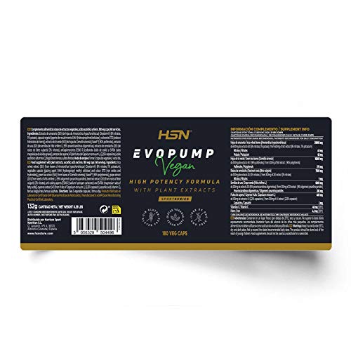 Evopump de HSN | Pre Entreno sin Cafeína ni Creatina | Pre-entreno Ultra Concentrado | Pre Workout Óxido Nítrico | Vegano, Sin Gluten, Sin Lactosa | 180 Veg Caps Evopump de HSN | Pre Entreno sin Cafeína ni Creatina | Pre-entreno Ultra Concentrado | Pre Workout Óxido Nítrico | Vegano, Sin Gluten, Sin Lactosa | 180 Veg Caps