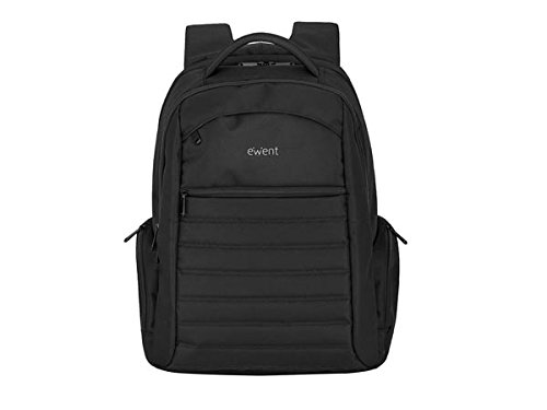 Ewent Urban Mochila para Ordenador Portátil, Maletín Ejecutivo Espacioso, Mochila Escolar Impermeable y Práctica para Viajes, Se Adapta a Portátiles de hasta 15.6" y 17", Color Negro