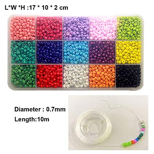 Ewparts 3mm Mini cuentas de cristal para los niños DIY Bracelet Arte y joyería-Making, cadena de cuentas de fabricación de juego, Fadeless Color (Full color)