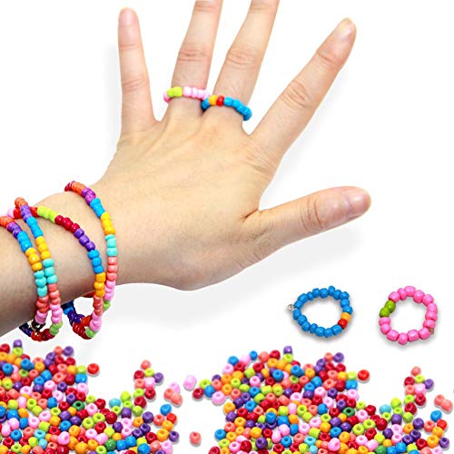 Ewparts 3mm Mini cuentas de cristal para los niños DIY Bracelet Arte y joyería-Making, cadena de cuentas de fabricación de juego, Fadeless Color (Full color)