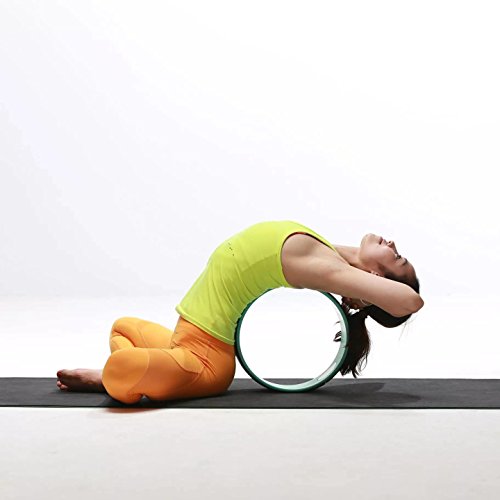 Exerz Conjuntos de iniciación para Yoga 4 Piezas - 1 x Rueda de Yoga, 2 x Bloques de Yoga,1 x Cinturón - Yoga/Pilates - Estiramiento, Equilibrio, Soporte- para Todos los Niveles- Rosa