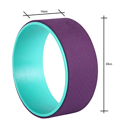 Exerz Rueda de Yoga/Rodillo de Pilates/Liberación de la Tensión Accesorio de Yoga - para el Estiramiento, el Equilibrio, el Aumento de la flexibilidad (Púrpura)