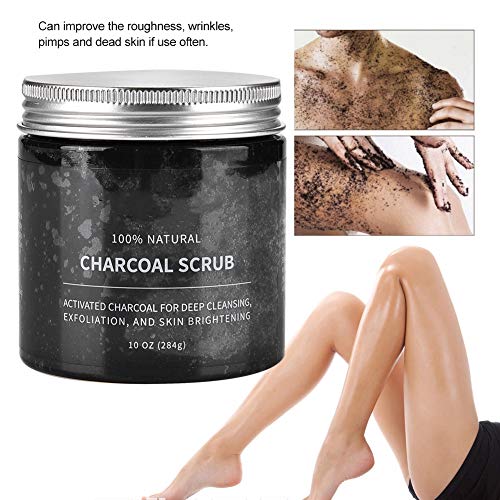 Exfoliante de Carbón Activado, Exfoliante Exfoliante Exfoliante Hidratante Corporal Limpieza Profundamente Hidratante y Refinando Poros para la Cara Hombros Corporales Manos Atrás y Piernas