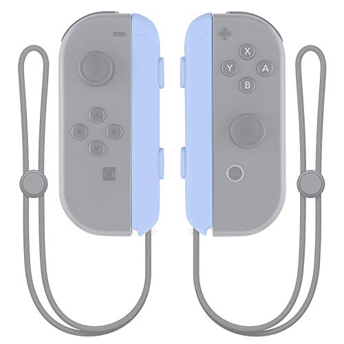 eXtremeRate 2 Piezas de Carcasa para Joycon Strap de Nintendo Switch Shell de Reemplazo Placa Cubierta de Correa Muñeca Joy-con Carcasa de Wrist Strap Botones para Nintendo Switch(Violeta Claro)