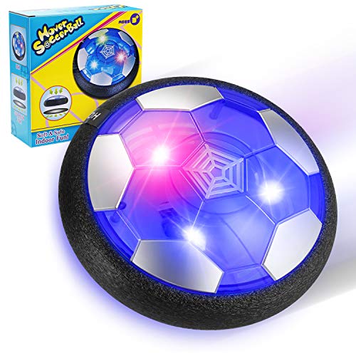 EXTSUD Balón Fútbol Flotante, Pelota de Air Fútbol con Protectores de Espuma Suave y Luces LED, Juguete Deportivo para Niños de 3-12 Años