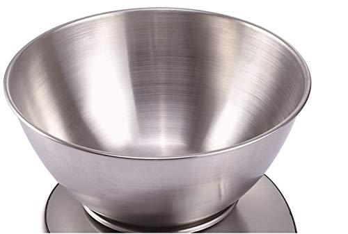 Exzact Básculas de Cocina/Balanza Electrónica/Escala Electrónica con Pantalla Grande y con Cuenco de Acero Inoxidable - 5kg/11lb (EX4350)