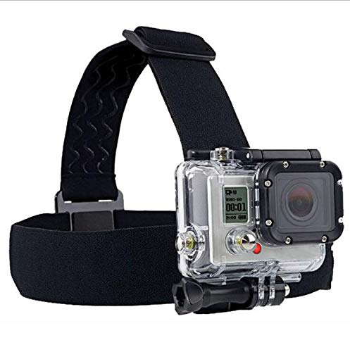 Eyeon Head Strap Mount Montura con Correas Correa de Cabeza Arnes Banda Cabeza con J Hook y Tornillo Soporte para GoPro, Xiaomi YI, SJCAM, Campark, Victure, Crosstour, Apeman Action Camara 