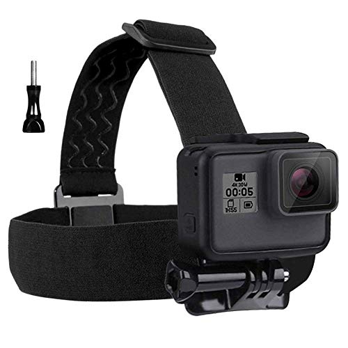 Eyeon Head Strap Mount Montura con Correas Correa de Cabeza Arnes Banda Cabeza con J Hook y Tornillo Soporte para GoPro, Xiaomi YI, SJCAM, Campark, Victure, Crosstour, Apeman Action Camara 