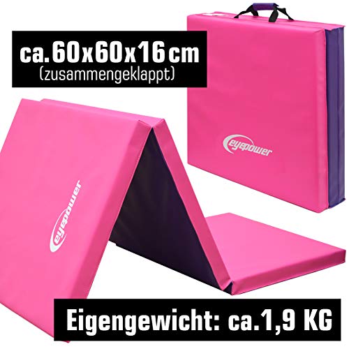 EYEPOWER Colchoneta de Entrenamiento Gimnasia XL 180x60x5cm Plegable Rosa