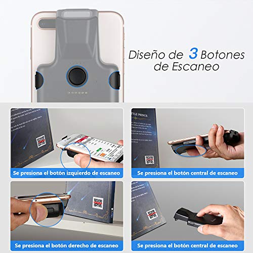 Eyoyo QR 1D 2D Escáner de Código de Barras Portátil, Bluetooth Lector de Código de Barras con Clip Trasero para Móvil para PDF417 Data Matriz Maxicode Compatible con iOS y Android Eyoyo QR 1D 2D Escáner de Código de Barras Portátil, Bluetooth Lector de Código de Barras con Clip Trasero para Móvil para PDF417 Data Matriz Maxicode Compatible con iOS y Android