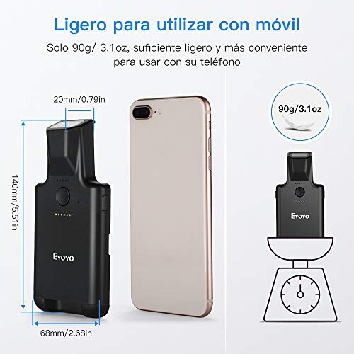 Eyoyo QR 1D 2D Escáner de Código de Barras Portátil, Bluetooth Lector de Código de Barras con Clip Trasero para Móvil para PDF417 Data Matriz Maxicode Compatible con iOS y Android Eyoyo QR 1D 2D Escáner de Código de Barras Portátil, Bluetooth Lector de Código de Barras con Clip Trasero para Móvil para PDF417 Data Matriz Maxicode Compatible con iOS y Android