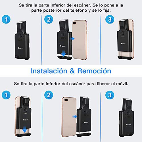 Eyoyo QR 1D 2D Escáner de Código de Barras Portátil, Bluetooth Lector de Código de Barras con Clip Trasero para Móvil para PDF417 Data Matriz Maxicode Compatible con iOS y Android Eyoyo QR 1D 2D Escáner de Código de Barras Portátil, Bluetooth Lector de Código de Barras con Clip Trasero para Móvil para PDF417 Data Matriz Maxicode Compatible con iOS y Android