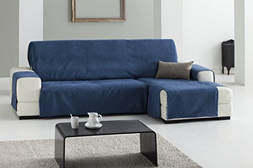 Eysa Fundas de Sofa Prácticas, Chaise Longue 240 cm, Derecha Vista Frontal, Tela, Beige, Tres Plazas